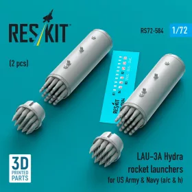   Reskit - LAU-3A Hydra rocket launchers for US Army & Navy (a/c & h) (2pcs) (3D Printed)