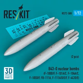   Reskit - B43-0 nuclear bombs (2 pcs) (F-100D/F F-101A/C F-104A/C F-105D/F FB-111A F-111A/E/D/F F-4C/D/E) (3D Printed)