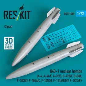   Reskit - B43-1 nuclear bombs (2 pcs) (A-4 A-6A/E A-7C/E B-47B/E B-58A F-100D/F F-104A/C F-105D/F F-111A/E/D/F F-4C/D/E ) (3D Printed)