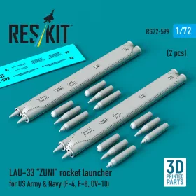   Reskit - LAU-33 ZUNI rocket launcher for US Army & Navy (2 pcs) (F-4 F-8 OV-10) (3D Printed)