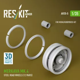  Reskit - Merkava Mk.4 steel road wheels (12 pairs) (3D Printed) for Meng / Hobby Boss