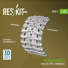   Reskit - Merkava Mk.3 track set Type 1 (Workable) for Meng/HobbyBoss kit (3D Printed)