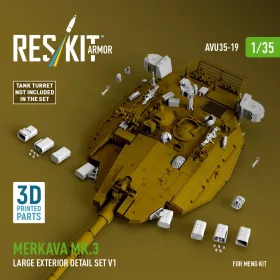   Reskit - Merkava Mk.3 large exterior detail set V1 (3D Printed) for Meng