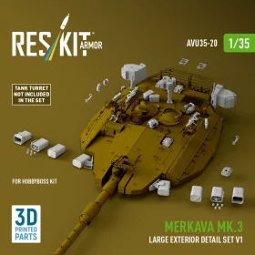   Reskit - Merkava Mk.3 large exterior detail set V1 (3D Printed) for Hobby Boss