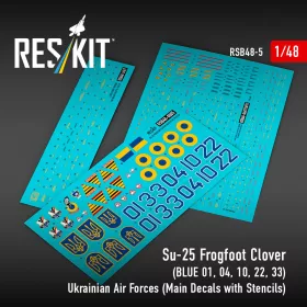  Reskit - Su-25 Frogfoot Clover (BLUE 01 04 10 22 33) Ukrainian Air Forces (Main Decals with Stencils)( )