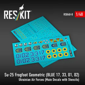   Reskit - Su-25 Frogfoot Geometric (BLUE 17 33 01 02) Ukrainian Air Forces (Main Decals with Stencils)( )