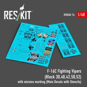   Reskit - F-16C Fighting Vipers (Block 30,40,42,50,52) with mission marking (Main Decals with Stencils)