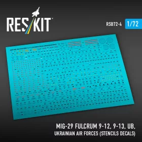   Reskit - MiG-29 Fulcrum 9-12 9-13 UB Ukrainian Air Forces (Stencils Decals)