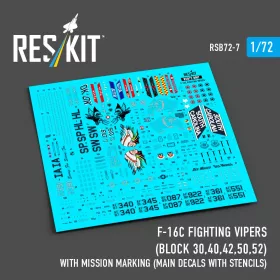   Reskit - F-16C Fighting Vipers (Block 30,40,42,50,52) with mission marking (Main Decals with Stencils)