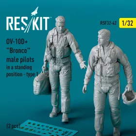   Reskit - OV-10D+ Bronco male pilots (in a standing position - type 1) (2 pcs) (3D Printed) figura makett