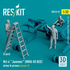   Reskit - MJ-4 Jammer (MHU-83 B/E) driver & airmen (scene 1) (3 pcs) (3D Printed) figura makett