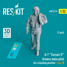   Reskit - A-7 Corsair II Greece male pilot (in a standing position - type 2) (1 pcs) (3D Printed) figura makett