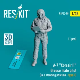   Reskit - A-7 Corsair II Greece male pilot (in a standing position - type 3) (1 pcs) (3D Printed) figura makett