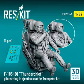   Reskit - F-105D Thunderchief pilot sitting in ejection seat for Trumpeter kit (1 pcs) (3D Printed)