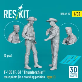   Reskit - F-105 (F, G) Thunderchief male pilots (in a standing position - type 1) (2 pcs) (3D Printed) figura makett