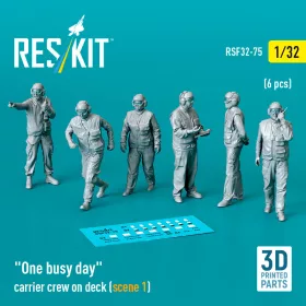   Reskit - One busy day carrier crew on deck (scene 1) (6 pcs) (3D Printed) figura makett
