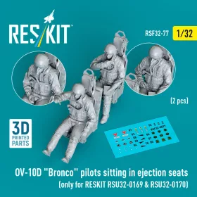   Reskit - OV-10D Bronco pilots sitting in ejection seats (2 pcs) (only for RESKIT RSU32-0169 & RSU32-0170) (3D Printed) figura makett