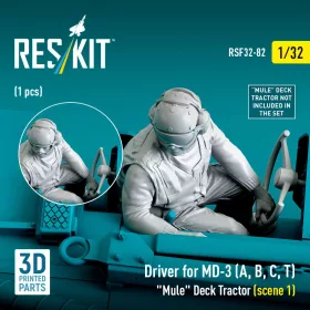   Reskit - Driver for MD-3 (A, B, C, T) Mule Deck Tractor (scene 1) (1 pcs) (3D Printed) figura makett