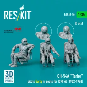   Reskit - CH-54A Tarhe pilots Early in seats for ICM kit (1962-1968) (3 pcs) (3D Printed)
