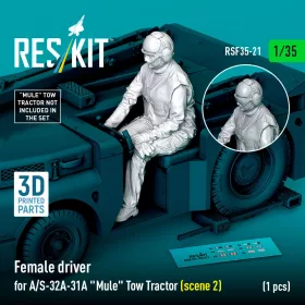   Reskit - Female driver for A/S-32A-31A Mule Tow Tractor (scene 2) (1 pcs) (3D Printed) figura makett