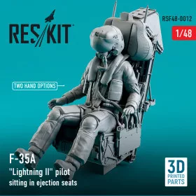   Reskit - F-35A  Lightning II  pilot sitting in late modification ejection seats (type 1) (3D Printed) (1/48) figura makett