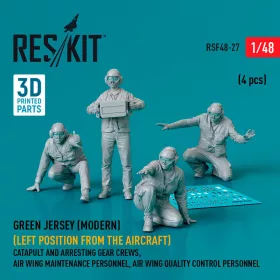   Reskit - Green jersey (Modern) (Left position from the aircraft) Catapult and Arresting Gear Crews Air Wing Maintenance Personnel Air Wing Quality Control Personnel (4 pcs) (3D Printed)