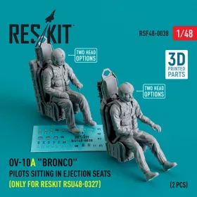   Reskit - OV-10A Bronco pilots sitting in ejection seats (only for RESKIT RSU48-0327) (2 pcs) (3D Printed) figura makett