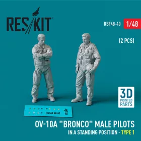   Reskit - OV-10A Bronco male pilots (in a standing position - type 1) (2 pcs) (3D Printed) figura makett