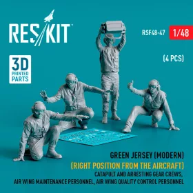   Reskit - Green jersey (Modern) (Right position from the aircraft) Catapult and Arresting Gear Crews Air Wing Maintenance Personnel Air Wing Quality Control Personnel (4 pcs) (3D Printed)
