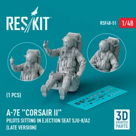   Reskit - A-7E Corsair II pilot sitting in ejection seat SJU-8/A2 (late version) (3D Printed) (1 pcs) figura makett
