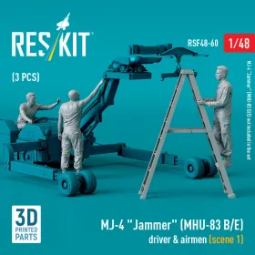   Reskit - MJ-4 Jammer (MHU-83 B/E) driver & airmen (scene 1) (3 pcs) (3D Printed) figura makett