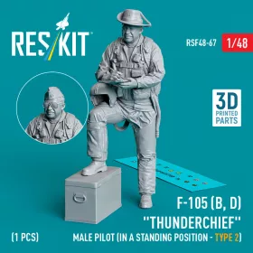   Reskit - F-105 (D,F,G) Thunderchief male pilot (in a standing position - type 2) (1 pcs) (3D Printed) figura makett