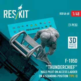   Reskit - F-105 (D,F,G) Thunderchief male pilot on access ladder (type 3) (1 pcs) (3D Printed) figura makett