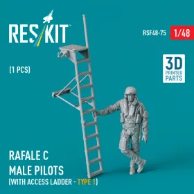   Reskit - Rafale C male pilot with access ladder (type 1) (1 pcs) (3D Printed) figura makett