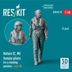   Reskit - Rafale (C M) female pilot (in a standing position - type 2) (1 pcs) (3D Printed) figura makett