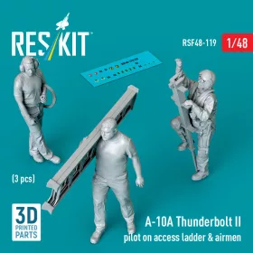   Reskit - A-10A Thunderbolt II pilot on access ladder & airmen (3 pcs) (3D Printed) figura makett
