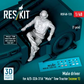   Reskit - Male driver for A/S-32A-31A Mule Tow Tractor (scene 1) (1 pcs) (3D Printed)