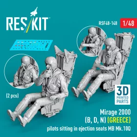   Reskit - Mirage 2000 (B, D, N) (GREECE) pilots sitting in ejection seats MB Mk.10Q (2 pcs) (3D Printed)