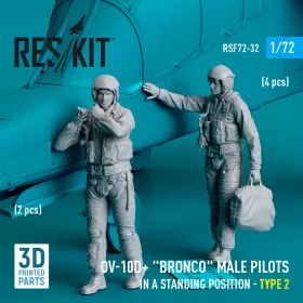   Reskit - OV-10D+ Bronco male pilots (in a standing position - type 2) (2 pcs) (3D Printed) figura makett