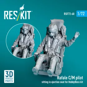   Reskit - Rafale C/M pilot sitting in ejection seat for HobbyBoss kit (1 pcs) (3D Printed) figura makett