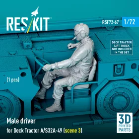   Reskit - Male driver for Deck Tractor A/S32A-49 (scene 3) (1 pcs) (3D Printed) figura makett