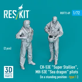   Reskit - CH-53E Super Stallion, MH-53E Sea dragon pilots (in a standing position - type 1) (2 pcs) (3D Printed) figura makett