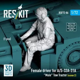   Reskit - Female driver for A/S-32A-31A Mule Tow Tractor (scene 2) (1 pcs) (3D Printed) figura makett