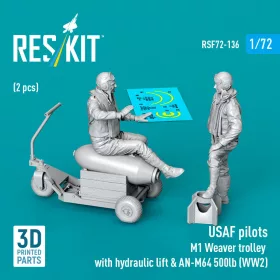   Reskit - USAF pilots (2pcs) & M1 Weaver Hydraulic bomb lift & AN-M64 500lb (WW2) (3D Printed) figura makett