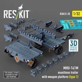   Reskit - MHU-141M munitions trailer with weapon platform (type 1) (3D Printed model kit)