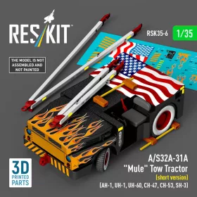   Reskit - A/S32A-31A Mule Tow Tractor (short version) (AH-1 UH-1 UH-60 CH-47 CH-53 SH-3) (3D Printed model kit)