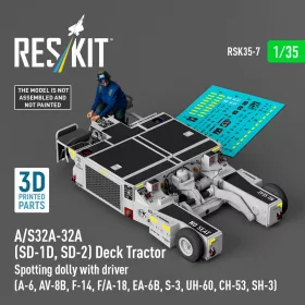   Reskit - A/S32A-32A (SD-1D SD-2) Deck Tractor Spotting dolly with driver (UH-60 CH-53 SH-3) (3D Printed model kit)