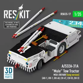   Reskit - A/S32A-31A Mule Tow Tractor MSU-200 NAV (long version) (AH-1 UH-1 UH-60 CH-47 CH-53 SH-3) (3D Printed model kit)