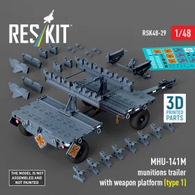   Reskit - MHU-141M munitions trailer with weapon platform (type 1) (3D Printed model kit)