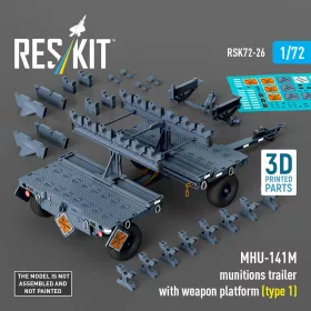   Reskit - MHU-141M munitions trailer with weapon platform (type 1) (3D Printed model kit)